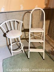 MaxSold Auction: Lot of 2: Bar Stool and Step Stool B - Ottawa (Ontario, Canada) PARTNER MANAGED Downsizing Online Auction - Topley Crescent