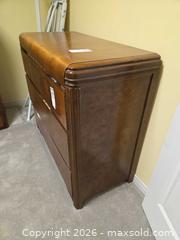 MaxSold Auction: Mid-Century / Art Deco 3-Drawer Dresser, Veneer over Wood C - Ottawa (Ontario, Canada) PARTNER MANAGED Downsizing Online Auction - Topley Crescent