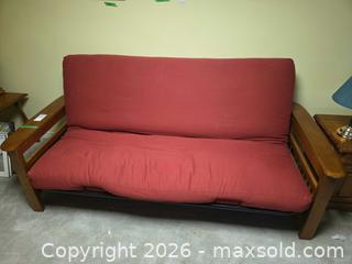 MaxSold Auction: Mission Style Solid Wood Futon / Sofa Bed C - Ottawa (Ontario, Canada) PARTNER MANAGED Downsizing Online Auction - Topley Crescent