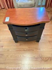 MaxSold Auction: Nightstand / End Table with 3 Drawers - Ottawa (Ontario, Canada) PARTNER MANAGED Downsizing Online Auction - Topley Crescent