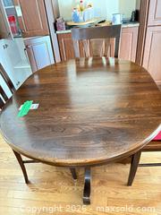 MaxSold Auction: Oval Dark Brown Espresso Extendable Dining Table w/ 4 Chairs C - Ottawa (Ontario, Canada) PARTNER MANAGED Downsizing Online Auction - Topley Crescent