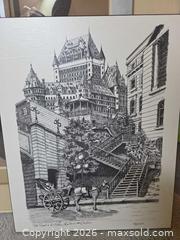 MaxSold Auction: Pair of Framed Black & White Prints — Abstract & Cityscape A - Ottawa (Ontario, Canada) PARTNER MANAGED Downsizing Online Auction - Topley Crescent