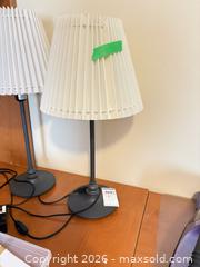 MaxSold Auction: Pair of Matte Gray Base Table Lamps with White Pleated Shades A - Ottawa (Ontario, Canada) PARTNER MANAGED Downsizing Online Auction - Topley Crescent