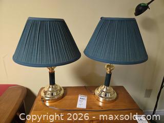 MaxSold Auction: Pair of Table Lamps with Pleated Fabric Shades,  - Ottawa (Ontario, Canada) PARTNER MANAGED Downsizing Online Auction - Topley Crescent