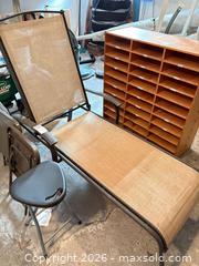 MaxSold Auction: Patio chaise lounge, folding patio chair & folding side/table B - Ottawa (Ontario, Canada) PARTNER MANAGED Downsizing Online Auction - Topley Crescent