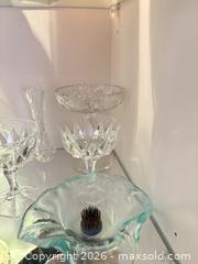 MaxSold Auction: Pressed Cut Glass Floral Etched Decorative Bowl with Scalloped Edge B - Ottawa (Ontario, Canada) PARTNER MANAGED Downsizing Online Auction - Topley Crescent