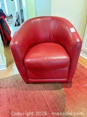 MaxSold Auction: Red Swivel Club/Tub Chair B - Ottawa (Ontario, Canada) PARTNER MANAGED Downsizing Online Auction - Topley Crescent