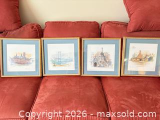 MaxSold Auction: Set of 4 Framed Architectural & Landscape Prints, Gold Frames A - Ottawa (Ontario, Canada) PARTNER MANAGED Downsizing Online Auction - Topley Crescent