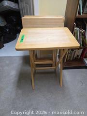 MaxSold Auction: Set of 4 Light Wood Folding TV Tray Tables A - Ottawa (Ontario, Canada) PARTNER MANAGED Downsizing Online Auction - Topley Crescent