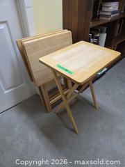 MaxSold Auction: Set of 4 Light Wood Folding TV Tray Tables A - Ottawa (Ontario, Canada) PARTNER MANAGED Downsizing Online Auction - Topley Crescent