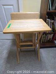 MaxSold Auction: Set of 4 Light Wood Folding TV Tray Tables A - Ottawa (Ontario, Canada) PARTNER MANAGED Downsizing Online Auction - Topley Crescent
