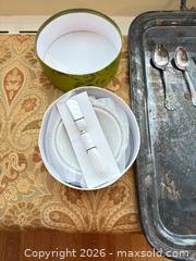 MaxSold Auction: Silver-Plated & Stainless Serving Tray with Flatware & Utensils A - Ottawa (Ontario, Canada) PARTNER MANAGED Downsizing Online Auction - Topley Crescent