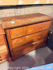 MaxSold Auction: Solid Wood 3-Drawer Dresser, Light Brown  (Vintage) C - Ottawa (Ontario, Canada) PARTNER MANAGED Downsizing Online Auction - Topley Crescent