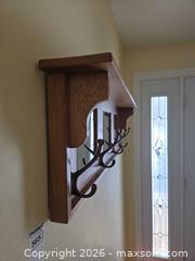 MaxSold Auction: Wall-Mounted Coat Rack with 3 Mirrors, 4 Hooks, Light/Medium Oak A - Ottawa (Ontario, Canada) PARTNER MANAGED Downsizing Online Auction - Topley Crescent