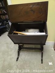 MaxSold Auction: Wood Sewing Box with Cantilever Trays and Carry Handle A - Ottawa (Ontario, Canada) PARTNER MANAGED Downsizing Online Auction - Topley Crescent