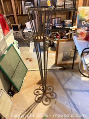 MaxSold Auction: Wrought Iron Scrollwork Plant Stand / Floor Vase Holder, B - Ottawa (Ontario, Canada) PARTNER MANAGED Downsizing Online Auction - Topley Crescent