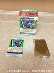 MaxSold Auction: 2025-26 Upper Deck Hockey Blaster Box (11 Packs), plus 2 packs - Welland (Ontario, Canada) SELLER MANAGED Reseller Online Auction - Young Road
