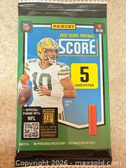 MaxSold Auction: Panini Score Football 2025 Trading Card Packs, 5 Packs - Welland (Ontario, Canada) SELLER MANAGED Reseller Online Auction - Young Road
