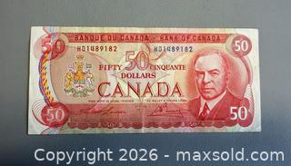 MaxSold Auction: 1975 Canadian $50 Bill (Scenes of Canada Series) - Toronto (Ontario, Canada) PARTNER MANAGED Reseller Online Auction - Queen Street West