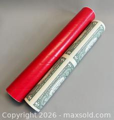 MaxSold Auction: 1995 Uncut Sheet of (16) $1 USD Bills with Storage Tube  - Toronto (Ontario, Canada) PARTNER MANAGED Reseller Online Auction - Queen Street West