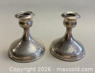 MaxSold Auction: (2) Vintage English Sterling Silver Weighted Candlesticks - Hallmarked  - Toronto (Ontario, Canada) PARTNER MANAGED Reseller Online Auction - Queen Street West
