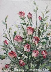 MaxSold Auction: Framed Original Oil Painting On Board - Title: Sweetheart Roses - Toronto (Ontario, Canada) PARTNER MANAGED Reseller Online Auction - Queen Street West