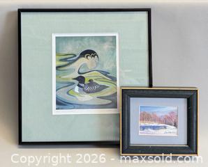 MaxSold Auction: Framed Small Landscape Oil Painting By Canadian Artist Joanne Modderman & Framed Artwork Print By  Sioux artist Maxine Noe Title: Spirit of the Woodla - Toronto (Ontario, Canada) PARTNER MANAGED Reseller Online Auction - Queen Street West