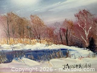 MaxSold Auction: Framed Small Landscape Oil Painting By Canadian Artist Joanne Modderman & Framed Artwork Print By  Sioux artist Maxine Noe Title: Spirit of the Woodla - Toronto (Ontario, Canada) PARTNER MANAGED Reseller Online Auction - Queen Street West