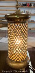 MaxSold Auction: Vintage Brass Arabian Lantern Pillar Candle Holder Converted to Lamp in Working Condition  - Toronto (Ontario, Canada) PARTNER MANAGED Reseller Online Auction - Queen Street West