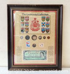 MaxSold Auction: Vintage Framed Collection 1967 Centennial Canada Penny to Silver Dollar Coins,  $1 Dollar Bill & Stamps   - Toronto (Ontario, Canada) PARTNER MANAGED Reseller Online Auction - Queen Street West