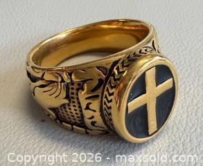 MaxSold Auction: Vintage Gold Plated Stainless Steel Cross Ring - Toronto (Ontario, Canada) PARTNER MANAGED Reseller Online Auction - Queen Street West