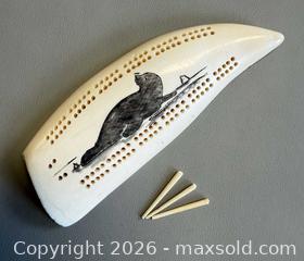 MaxSold Auction: Vintage Handcrafted Inuit Scrimshaw Cribbage Board  - Toronto (Ontario, Canada) PARTNER MANAGED Reseller Online Auction - Queen Street West