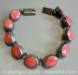 MaxSold Auction: Vintage Mexican 925 Silver Coral Bracelet - Marked  - Toronto (Ontario, Canada) PARTNER MANAGED Reseller Online Auction - Queen Street West