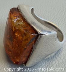 MaxSold Auction: Vintage Polish 925 Silver Amber Ring - Marked  - Toronto (Ontario, Canada) PARTNER MANAGED Reseller Online Auction - Queen Street West