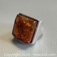 MaxSold Auction: Vintage Polish 925 Silver Amber Ring - Marked  - Toronto (Ontario, Canada) PARTNER MANAGED Reseller Online Auction - Queen Street West
