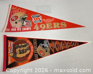 MaxSold Auction: NFL San Francisco 49ers Super Bowl 24 & 29 Collectible Pennants  - Campbell (California, USA) PARTNER MANAGED Estate Sale Online Auction -  Dell Avenue