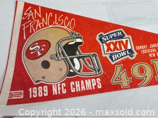 MaxSold Auction: NFL San Francisco 49ers Super Bowl 24 & 29 Collectible Pennants  - Campbell (California, USA) PARTNER MANAGED Estate Sale Online Auction -  Dell Avenue