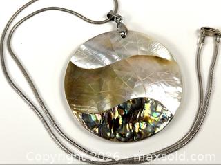 MaxSold Auction: Sterling Silver Chain and Natural Shell Pendant from Italy - Campbell (California, USA) PARTNER MANAGED Estate Sale Online Auction -  Dell Avenue