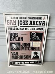 MaxSold Auction: Bob Dylan, Joni Mitchell & Van Morrison Concert Poster — May 19, 1998 - San Jose (California, USA) SELLER MANAGED Downsizing Online Auction - East Humboldt Street