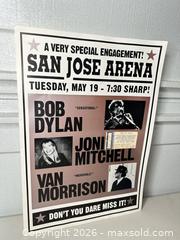 MaxSold Auction: Bob Dylan, Joni Mitchell & Van Morrison Concert Poster — May 19, 1998 - San Jose (California, USA) SELLER MANAGED Downsizing Online Auction - East Humboldt Street