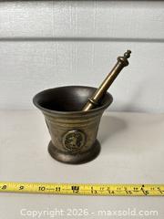 MaxSold Auction: Brass Mortar and Pestle with Aged Patina - San Jose (California, USA) SELLER MANAGED Downsizing Online Auction - East Humboldt Street