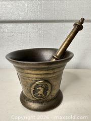 MaxSold Auction: Brass Mortar and Pestle with Aged Patina - San Jose (California, USA) SELLER MANAGED Downsizing Online Auction - East Humboldt Street