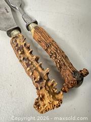 MaxSold Auction: Carving Set Cutting Utensil & Fork, Stag Handles, Stainless Steel - San Jose (California, USA) SELLER MANAGED Downsizing Online Auction - East Humboldt Street