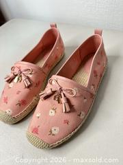MaxSold Auction: Coach Pink Floral Espadrille, Size 7 - San Jose (California, USA) SELLER MANAGED Downsizing Online Auction - East Humboldt Street