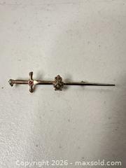 MaxSold Auction: Delta Sigma Sterling Silver Stick Pin with Red Glass Stone - San Jose (California, USA) SELLER MANAGED Downsizing Online Auction - East Humboldt Street