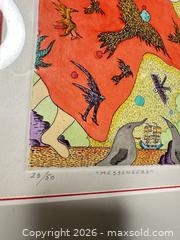 MaxSold Auction: Framed Signed Limited Edition Print "Messengers" 29/50 - San Jose (California, USA) SELLER MANAGED Downsizing Online Auction - East Humboldt Street