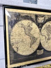 MaxSold Auction: Framed World Map Print — Reproduction of 1808 - San Jose (California, USA) SELLER MANAGED Downsizing Online Auction - East Humboldt Street