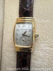 MaxSold Auction: Hamilton Rectangular Gold-Plated Small Ladies Wristwatch - San Jose (California, USA) SELLER MANAGED Downsizing Online Auction - East Humboldt Street