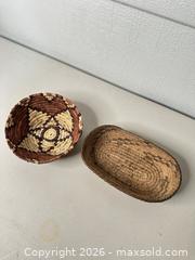 MaxSold Auction: Handmade Small Geometric Woven Grass Baskets, Set of 2 - San Jose (California, USA) SELLER MANAGED Downsizing Online Auction - East Humboldt Street