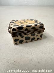 MaxSold Auction: Limoges Porcelain Trinket Box, Leopard Animal Print - San Jose (California, USA) SELLER MANAGED Downsizing Online Auction - East Humboldt Street